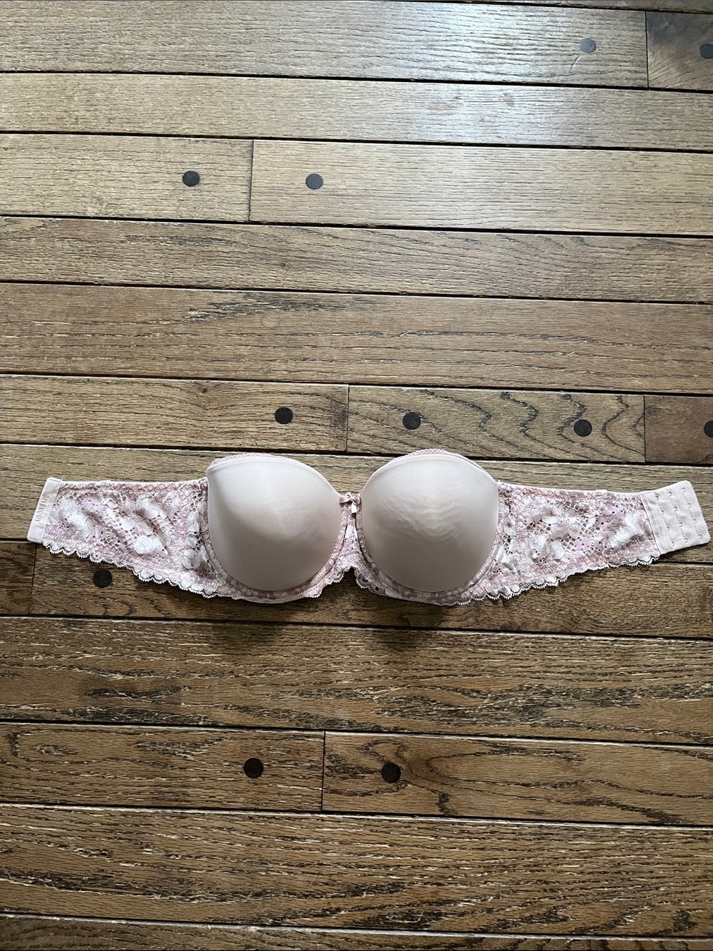 Adore Me Lace Strapless Push-Up Bra in Light Pink